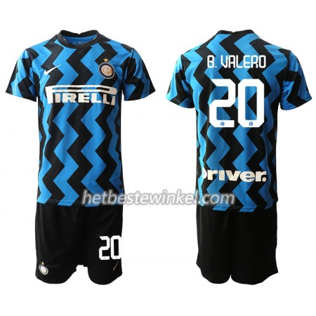 Inter Milan Borja Valero 20 Kind Voetbaltenues Thuis 2020/21 - SS (+ Korte broeken)